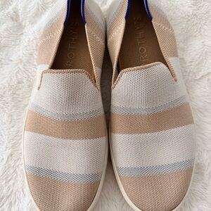 Rothy's Birch Stripe Sneakers Slip On Shoes Loafers Womens Size 8